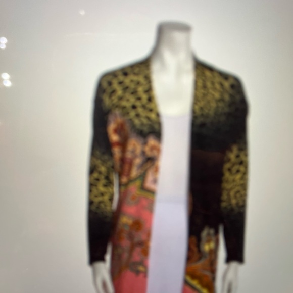 Etro leopard and Paisley silk Women's cardigan 40 4 - Picture 2 of 6